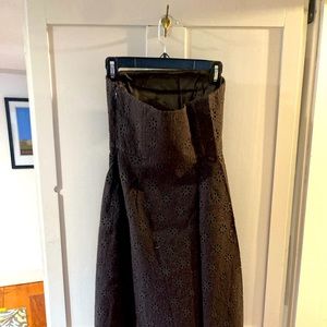 Banana Republic Strapless Eyelet Deep Brown Dress.